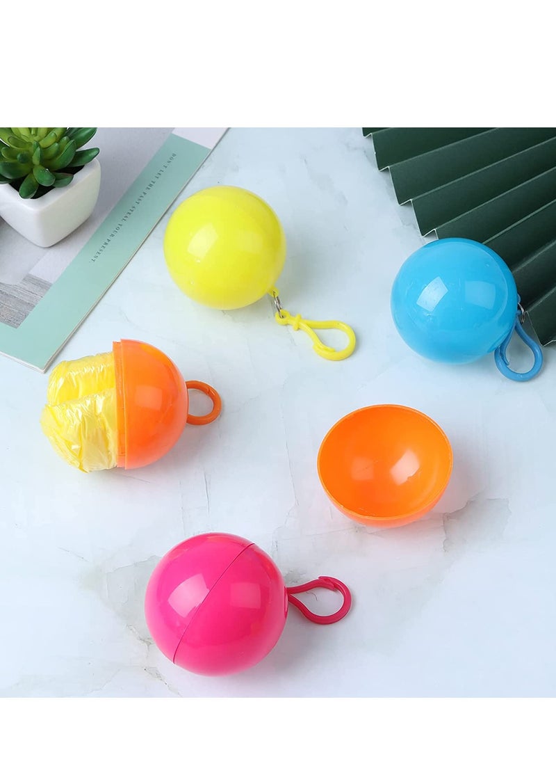 Raincoat Rain Poncho For Adults Disposable Raincoats Easy Carry Keyring Ball Raincoat Emergency Raincoats With Hood And Elastic Cuff Sleeves Poncho Rainwear For Hiking Camping Travel Outdoor 4 Pcs