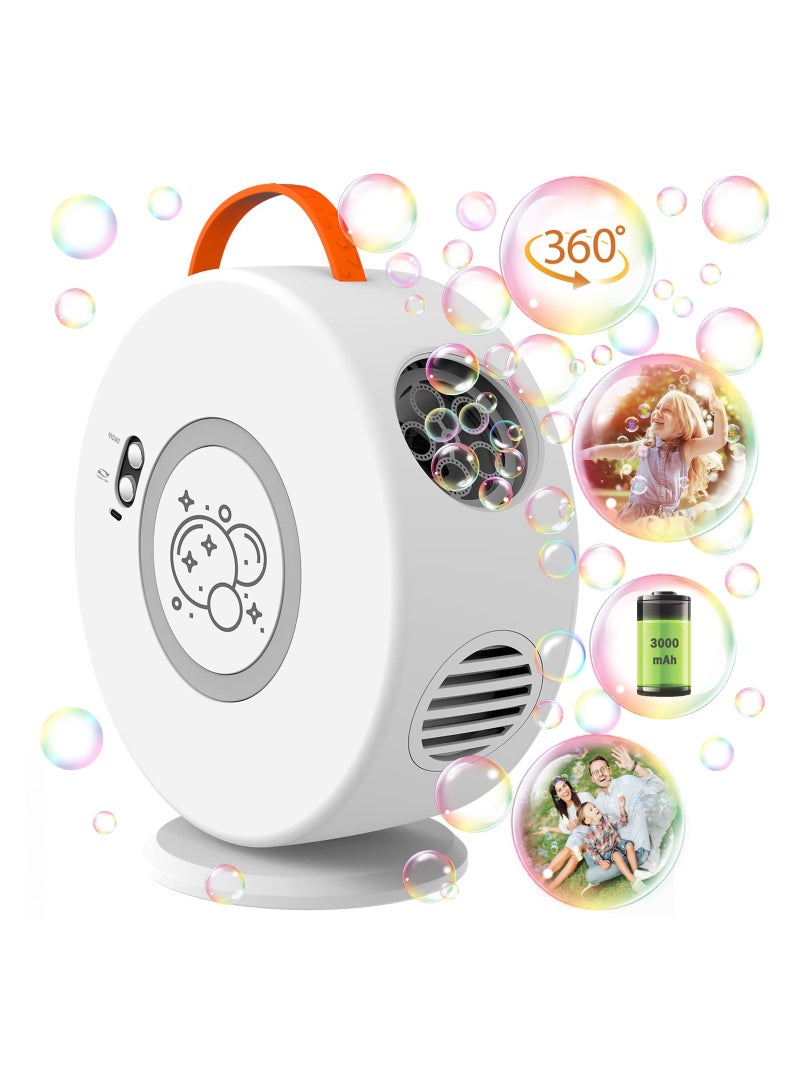 SYOSI Bubble Machine for Kids Automatic Bubble Blower, Rechargeable Battery Operated Portable Bubble Maker, for Little Boys Girls with Auto Rotated 90°/360°