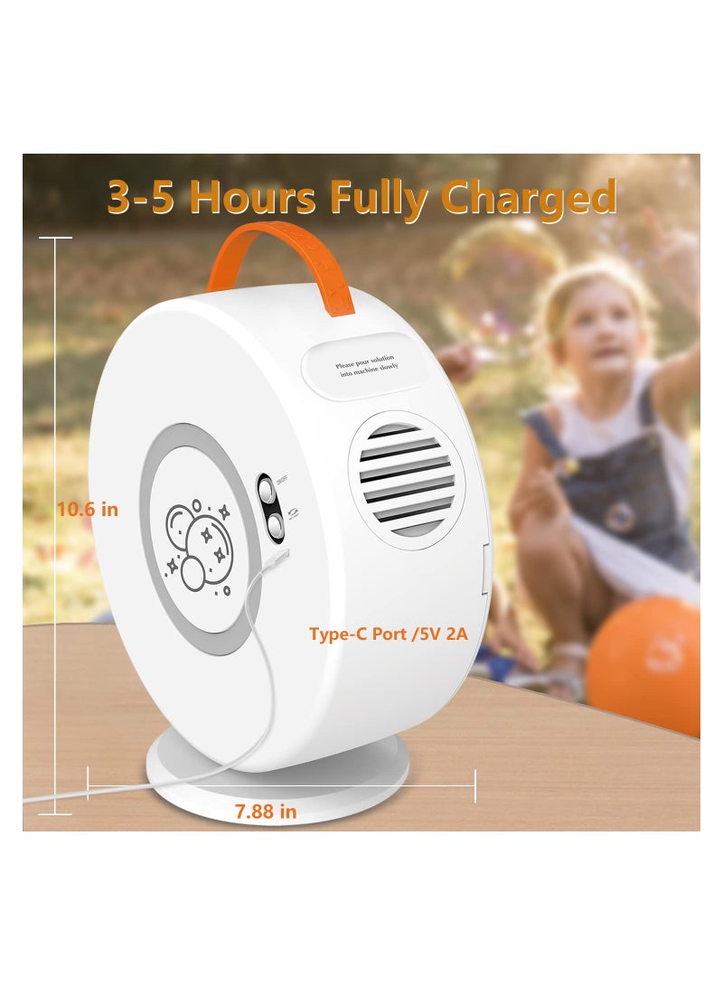 SYOSI Bubble Machine for Kids Automatic Bubble Blower, Rechargeable Battery Operated Portable Bubble Maker, for Little Boys Girls with Auto Rotated 90°/360°