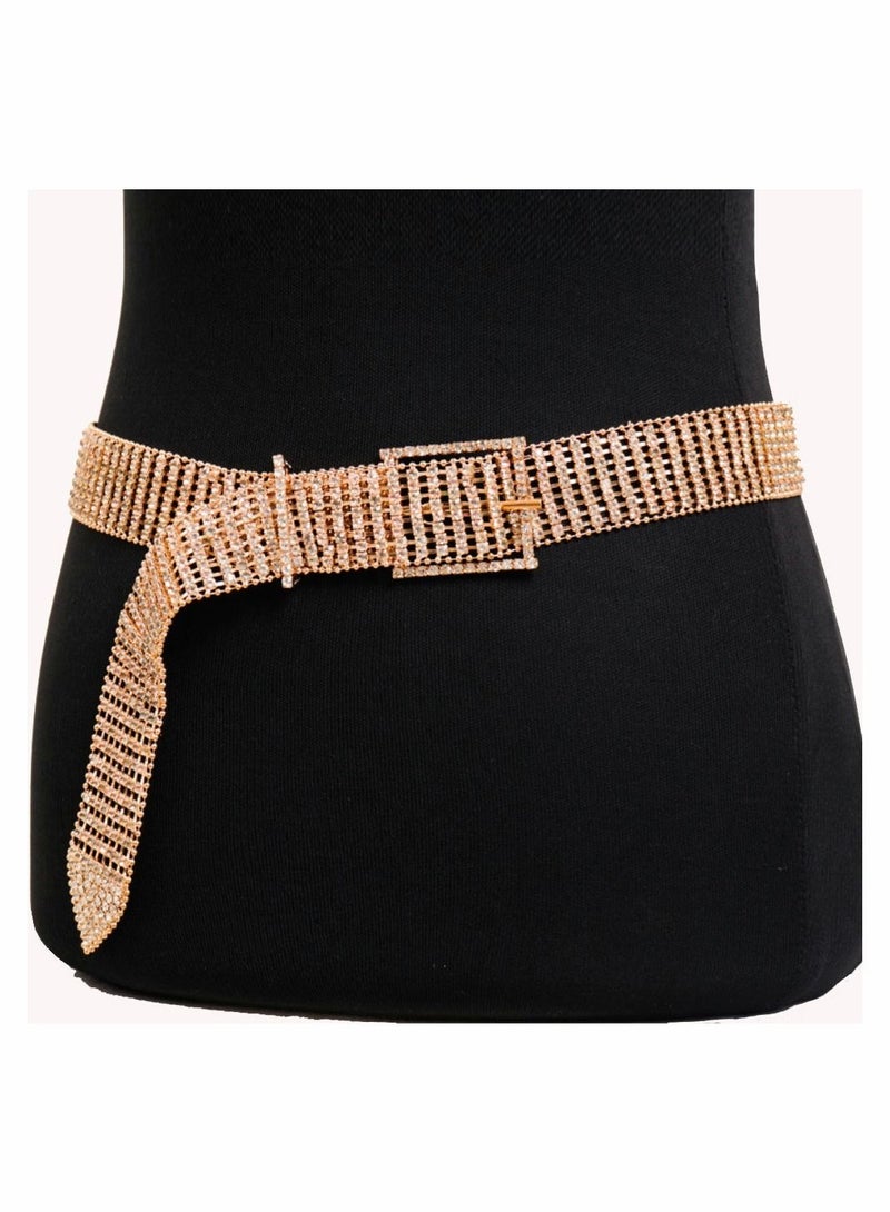 Women Rhinestone Belt For Jeans Pants Western Cowgirl Bling Shiny Artificial Diamond Design Ladies Fashion Gift Girls