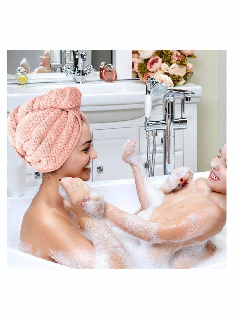 Microfibre Hair Towel Turban Towel Dry Cap Quick Lady Superfine Fiber Bath Head Wrap 2 Pack