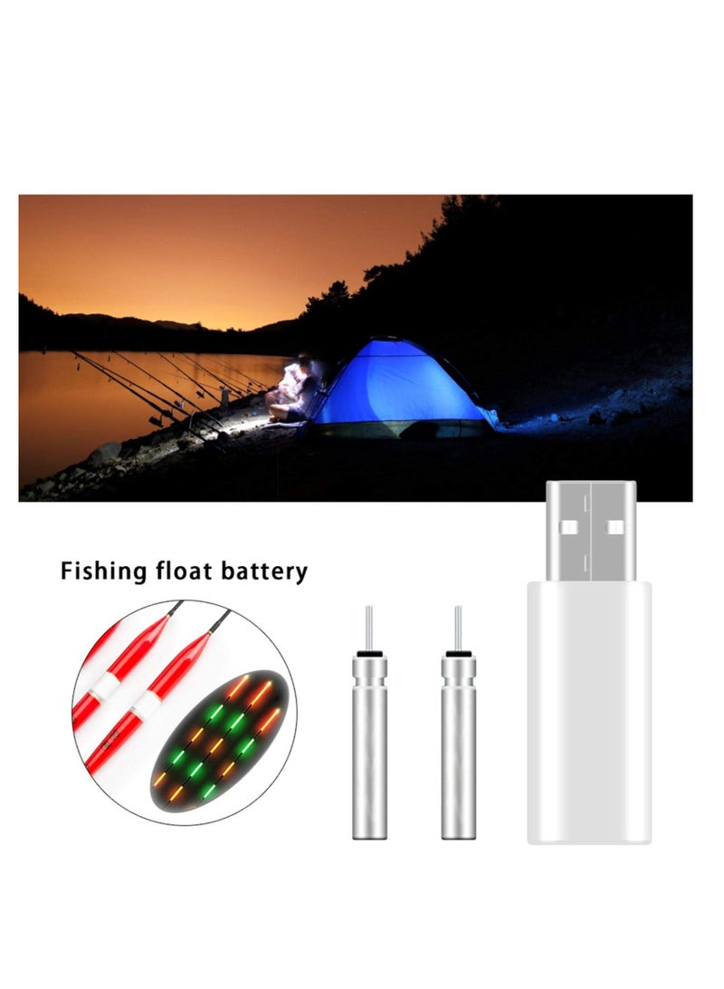 Fishing Float Battery CR425 Electronic USB Charger Night Fishing Float Rechargeable Lithium Battery Electronic Charger for Night Fishing Glow Stick Floats, Luminous