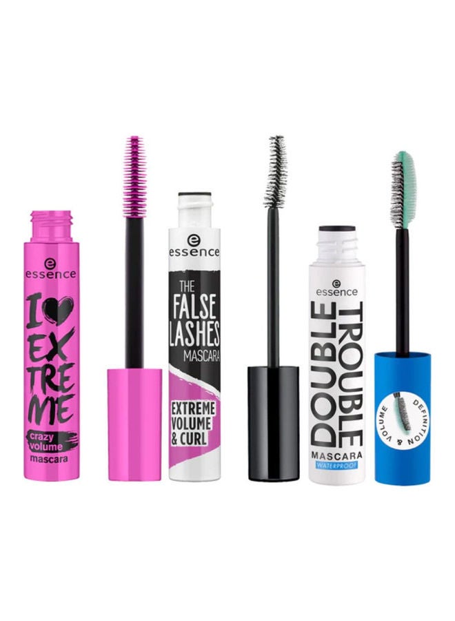 I Love Extreme Crazy Volume Black Mascara Pink mascara, T.false lashes mascara ex.vol & Curl False Lashes Extreme Volume & Curling Mascara, double trouble mascara waterproof (3 pcs set) 01 Black