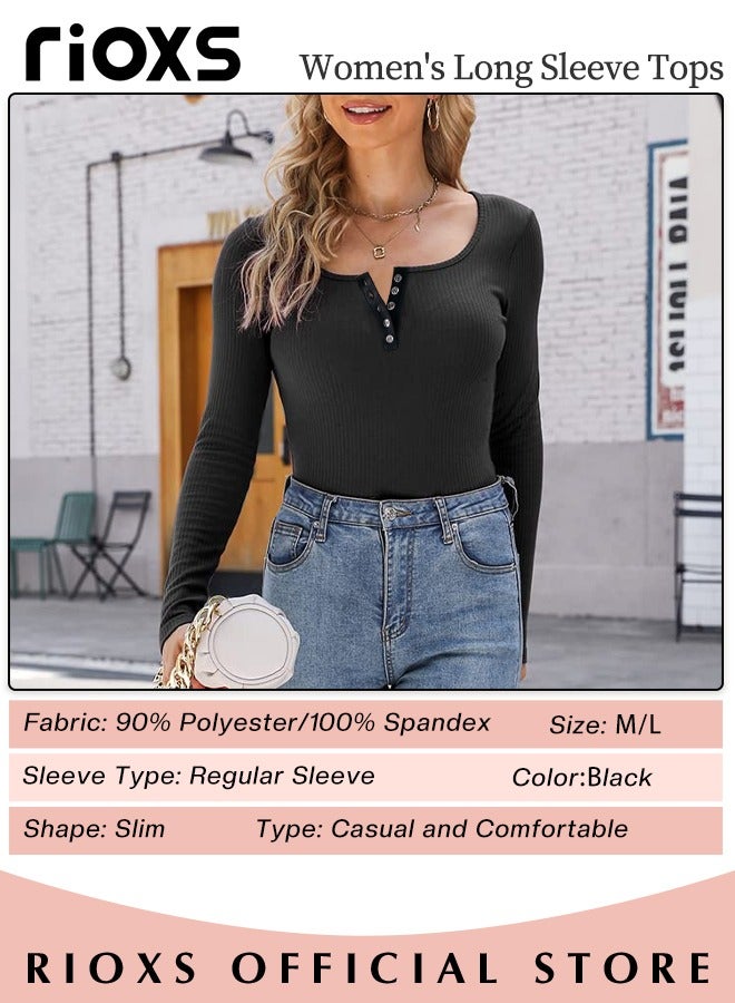 Women's Long Sleeve Basic Shirts, Comfortable Skin-friendly Slim Fitted Underscrub, Soft Stretchy Tops, Button up Shirts for Women, Classic Simple Undershirt with Fitted Silhouette, Versatile Essential Piece that Can Adapt to Any Situation