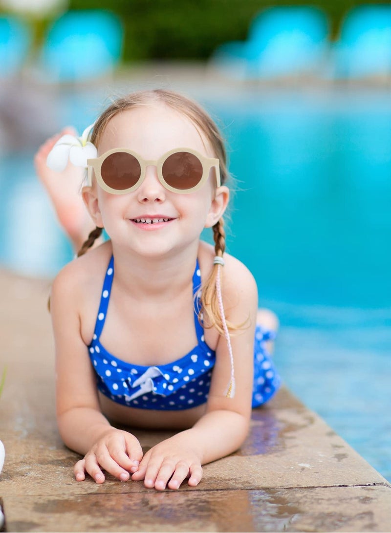 Kids Round Sunglasses Cute Circle Sunglasses for Baby Toddler Infant Polarized Bright Color Frame Sunglasses Kids Sunglasses Retro Outdoor Beach Glasses Sunglasses for Girls Boys Costume 6 Pairs