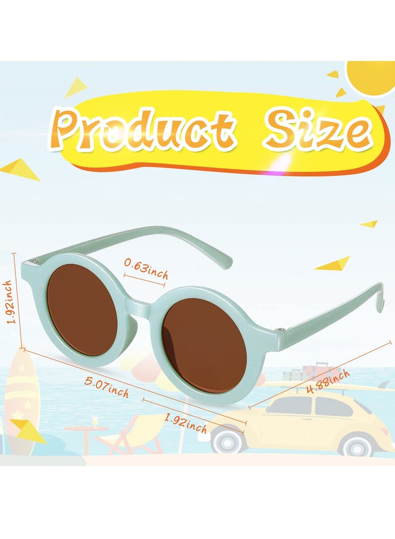Kids Round Sunglasses Cute Circle Sunglasses for Baby Toddler Infant Polarized Bright Color Frame Sunglasses Kids Sunglasses Retro Outdoor Beach Glasses Sunglasses for Girls Boys Costume 6 Pairs