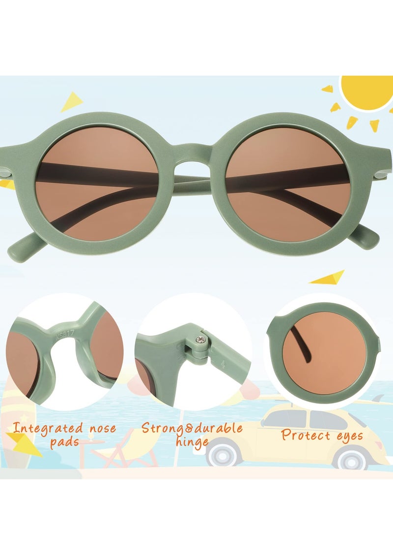 Kids Round Sunglasses Cute Circle Sunglasses for Baby Toddler Infant Polarized Bright Color Frame Sunglasses Kids Sunglasses Retro Outdoor Beach Glasses Sunglasses for Girls Boys Costume 6 Pairs