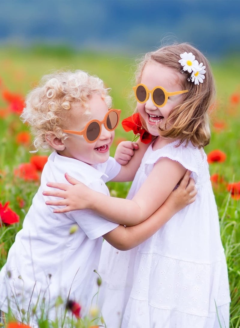 Kids Round Sunglasses Cute Circle Sunglasses for Baby Toddler Infant Polarized Bright Color Frame Sunglasses Kids Sunglasses Retro Outdoor Beach Glasses Sunglasses for Girls Boys Costume 6 Pairs