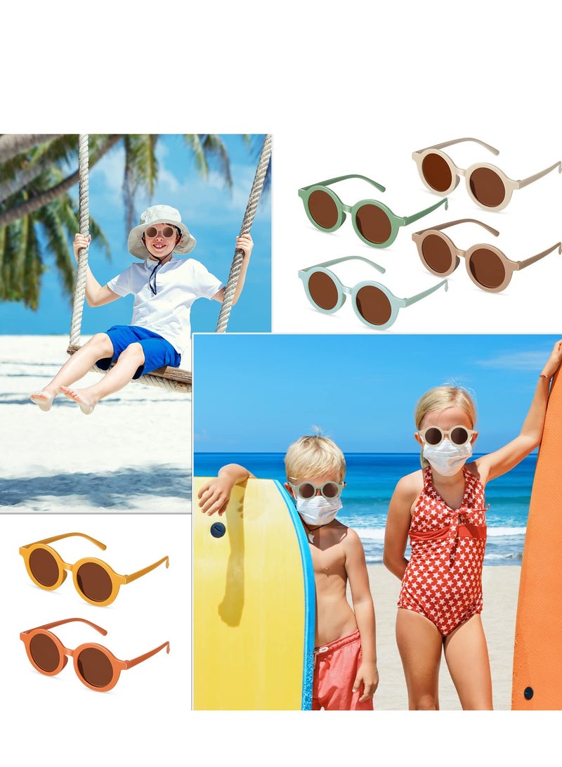 Kids Round Sunglasses Cute Circle Sunglasses for Baby Toddler Infant Polarized Bright Color Frame Sunglasses Kids Sunglasses Retro Outdoor Beach Glasses Sunglasses for Girls Boys Costume 6 Pairs