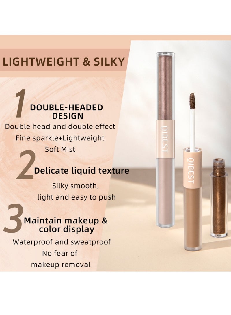 6Pcs Eyeshadow Make Up Set Sunset Dual Ended Liquid Eyeshadow Brilliant Gel Highlighter Shimmer Eyeshadow Pencil Double Head Gel Eyeshadow Crystals Eye Shadow for Shiny Makeup