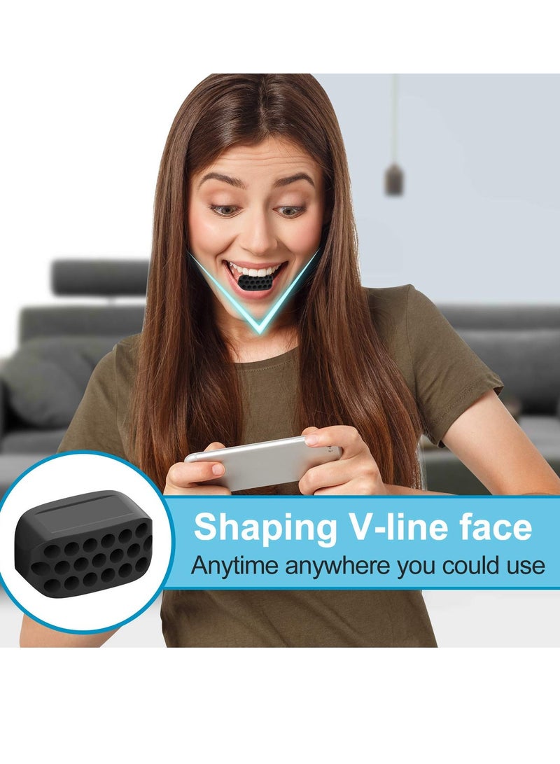 Jawline Exerciser for Defined Jawline Powerful Jaw Workout Jaw Trainer Neck Face Define Your Jawline Slim and Tone Your Face Jaw Exerciser For Men and Women 2 in 1 Double Chin Reducer Eliminator