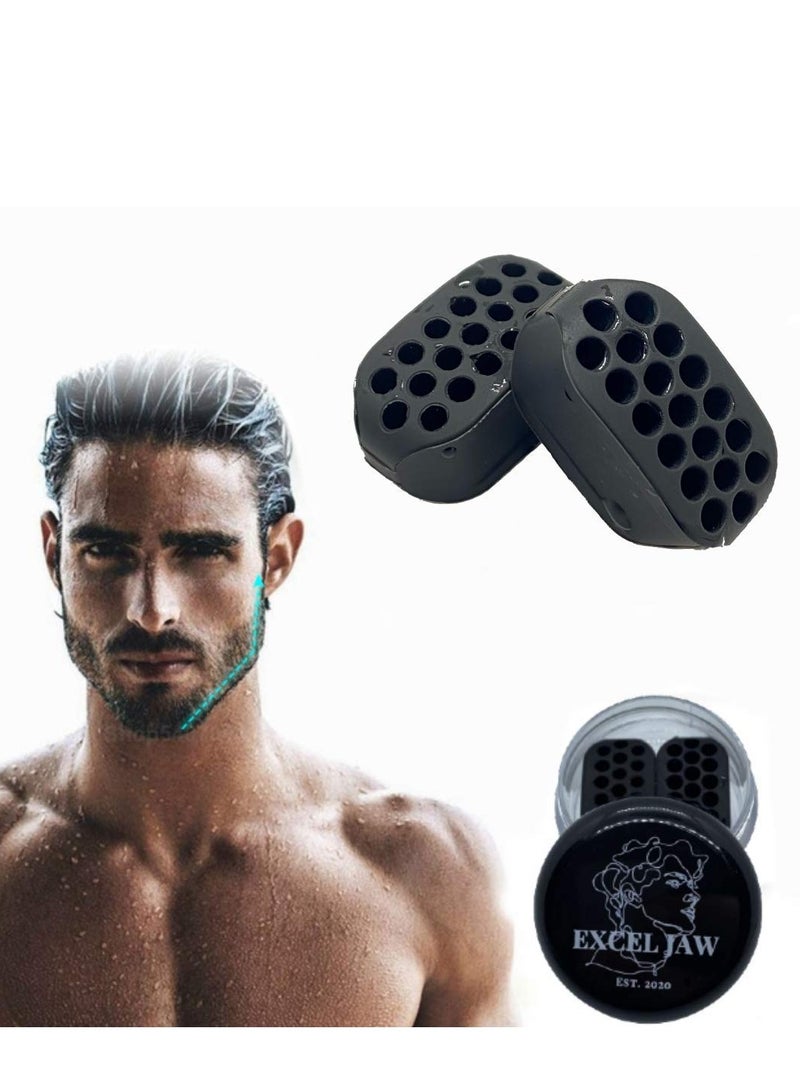 Jawline Exerciser for Defined Jawline Powerful Jaw Workout Jaw Trainer Neck Face Define Your Jawline Slim and Tone Your Face Jaw Exerciser For Men and Women 2 in 1 Double Chin Reducer Eliminator