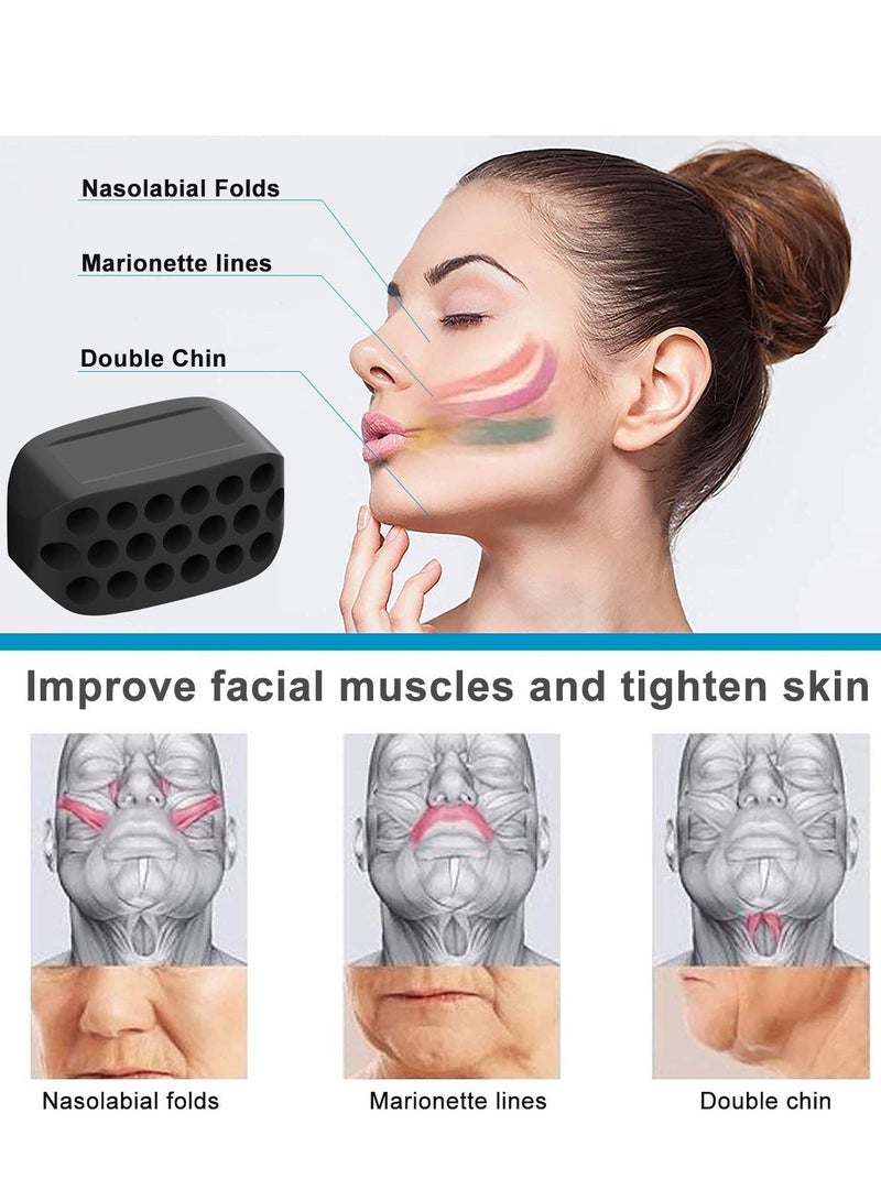 Jawline Exerciser for Defined Jawline Powerful Jaw Workout Jaw Trainer Neck Face Define Your Jawline Slim and Tone Your Face Jaw Exerciser For Men and Women 2 in 1 Double Chin Reducer Eliminator