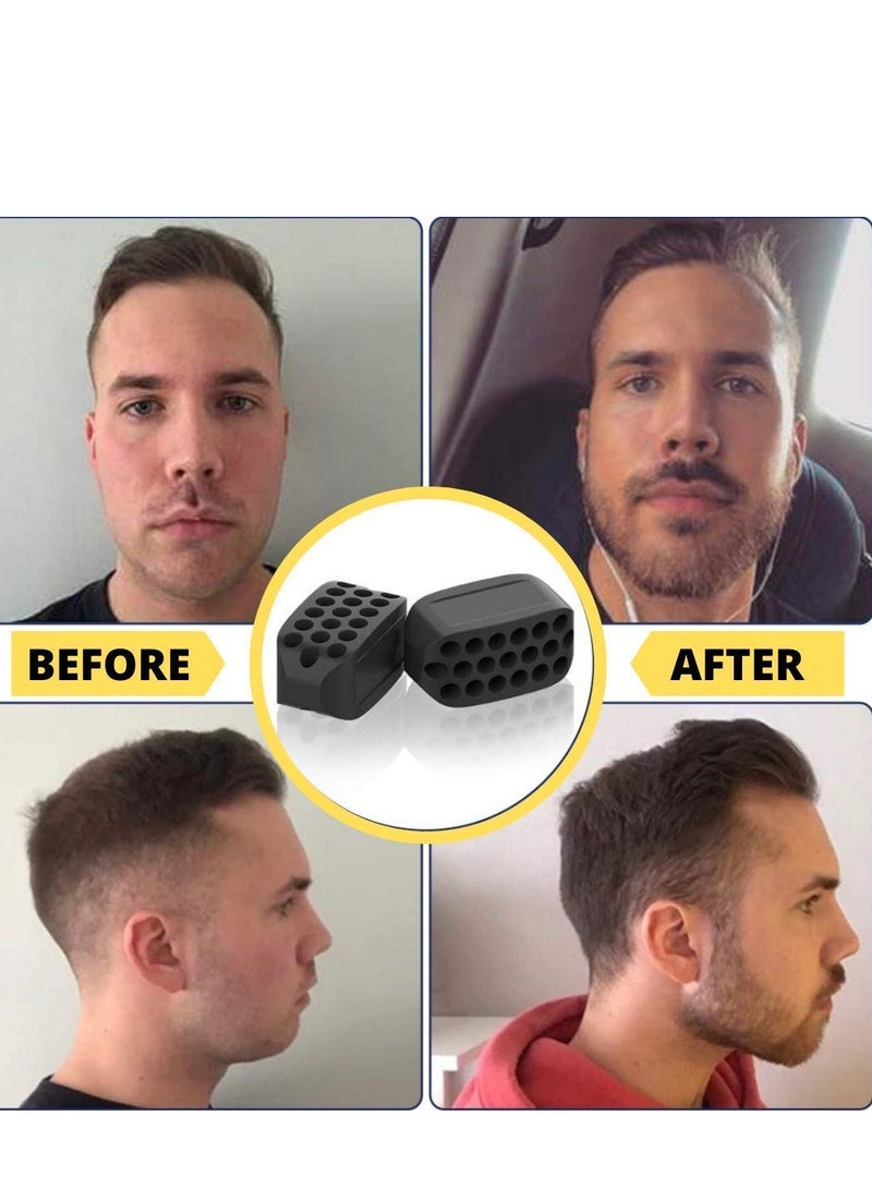 Jawline Exerciser for Defined Jawline Powerful Jaw Workout Jaw Trainer Neck Face Define Your Jawline Slim and Tone Your Face Jaw Exerciser For Men and Women 2 in 1 Double Chin Reducer Eliminator