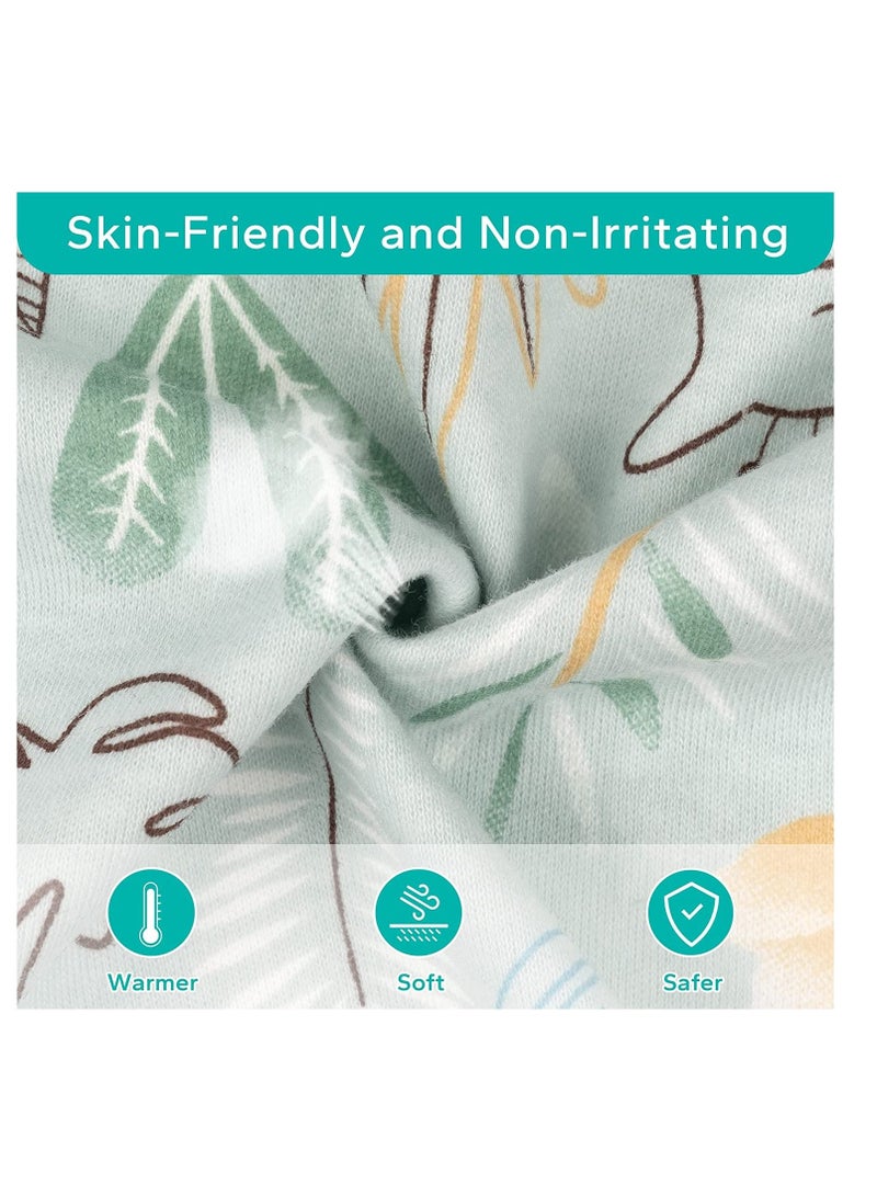 SYOSI Swaddle Blanket Cotton Knit Baby Wrap 1.0 Tog Newborn Wearable Sleep Sacks Girl Boy Essentials Green Garden 3-6 Months 2 Pack