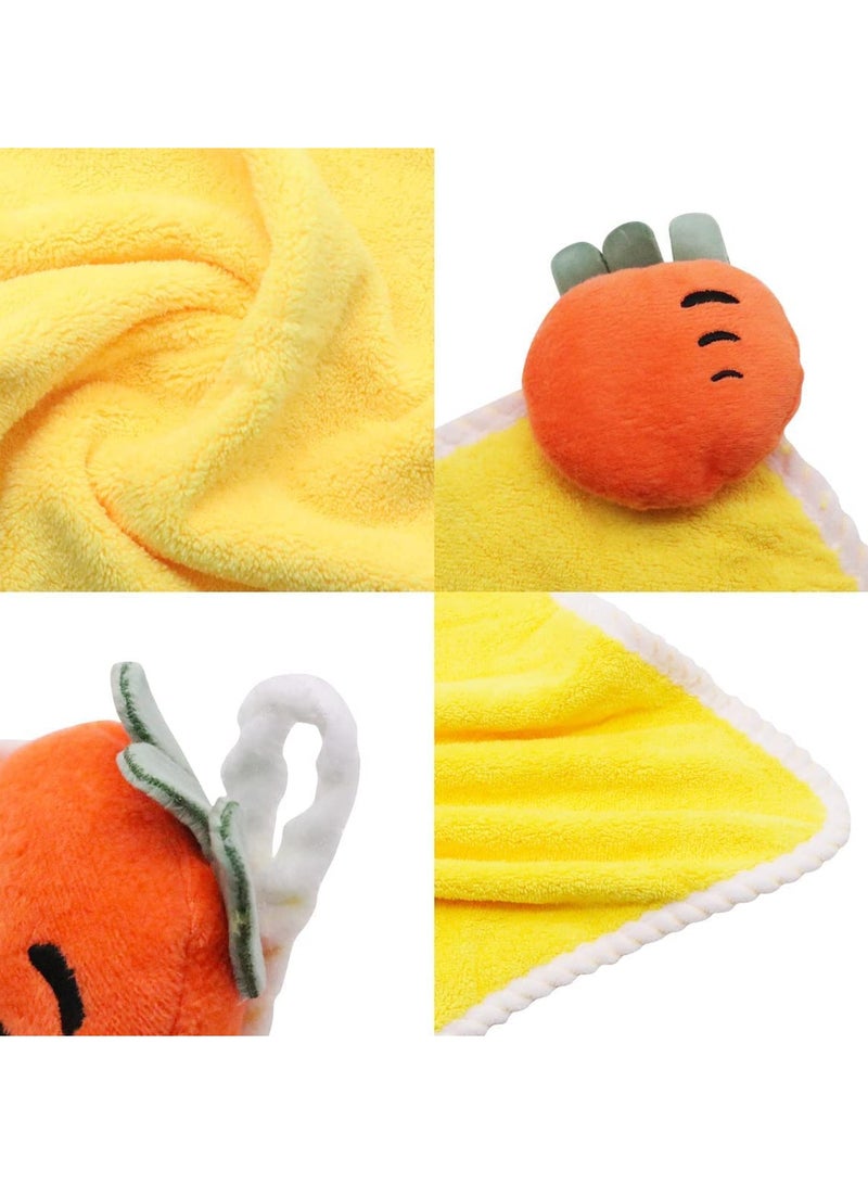 4 Pcs Cute Animals or Fruit Hand Towels, Absorbent Hanging Coral Velvet Hand Towels with Hanging Loops for Kitchen Bathroom
