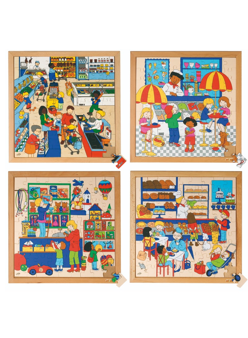 Shopping Puzzle Set Of 4 For Kids