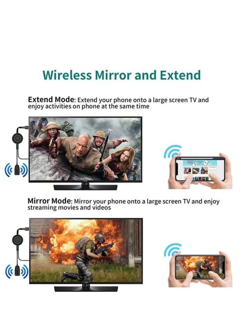 Wireless Display Dongle, 4K2.4G HDMI Screen Mirroring Display Dongle, WiFi Screen Mirroring Adapter Casting Screen to HDTV/Projector/Monitor, for PC/Tablet/Phone