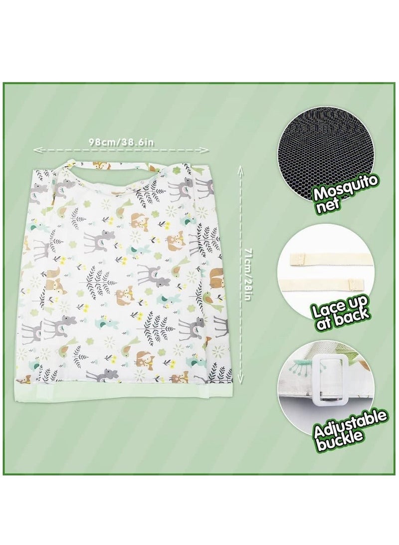 Nursing Cover for Baby Breastfeeding 100% Cotton Breathable Muslin with Adjustable Strap Apron Up 360° Full Coverage Mother (Wild Animal Pattern)