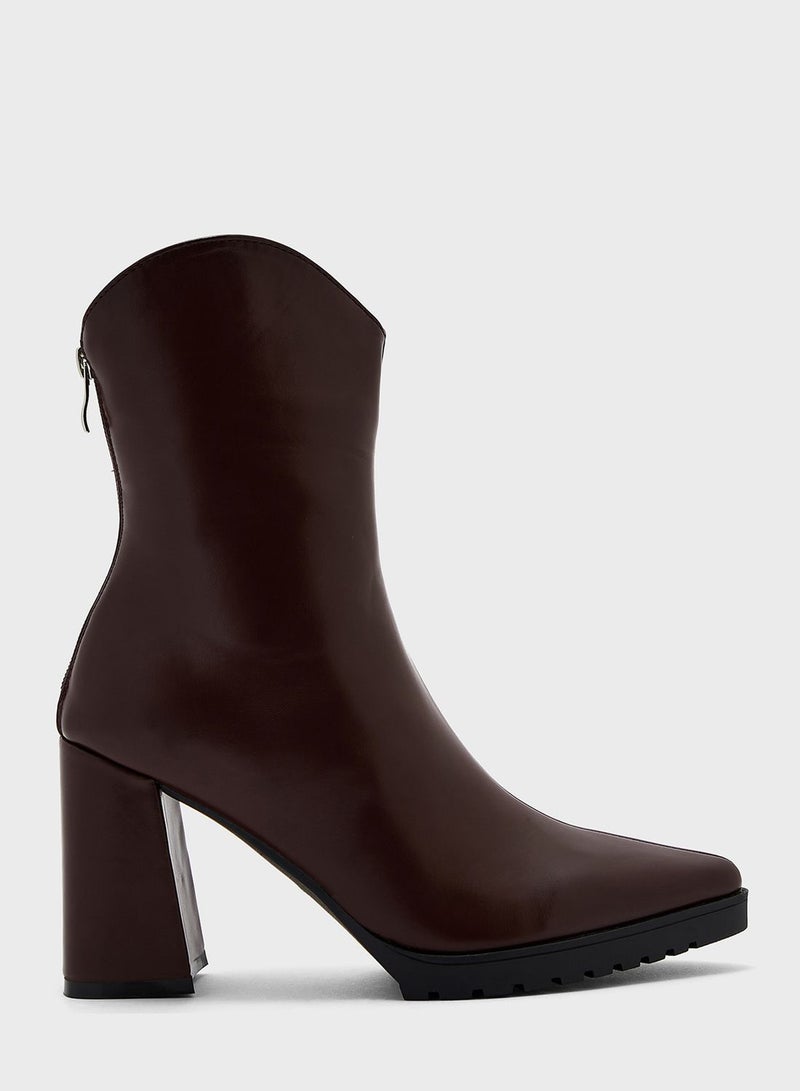 Chunky Sole Ankle Boots