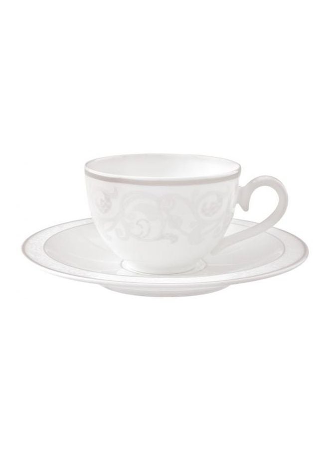 12-Piece Pearl Coffee Cup And Saucer Set White/Grey