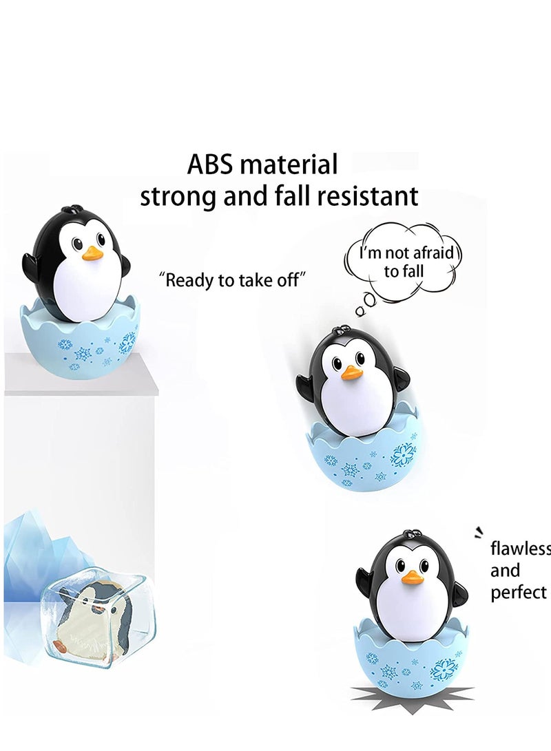 Cute Tumbler Toys Penguin Bunny Chick Roly Poly Egg Toys Soft Bell Tones Colorful Design Portable Toddler Birthday Gifts Party Decoration 3PCS