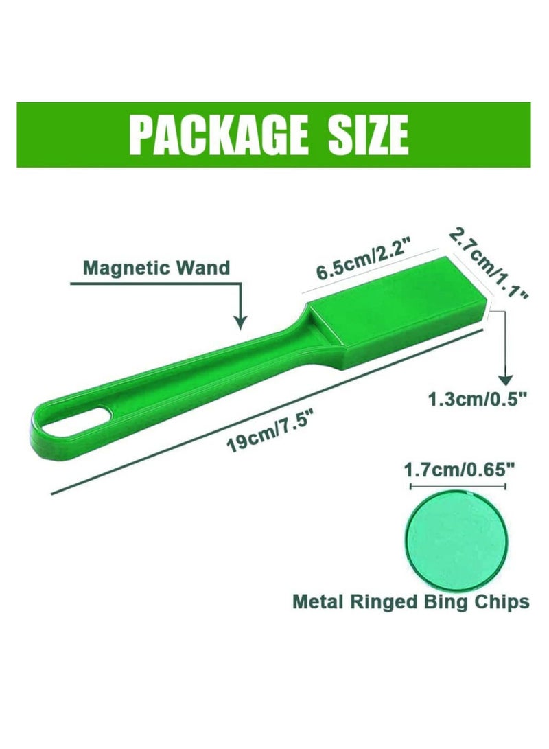 Magnetic Bingo Wand with Chips 100 Metal 5 Color Chips-for Large Group Games Family Game Night, Sensory Bins Counting and Sorting Science& Educational Activities