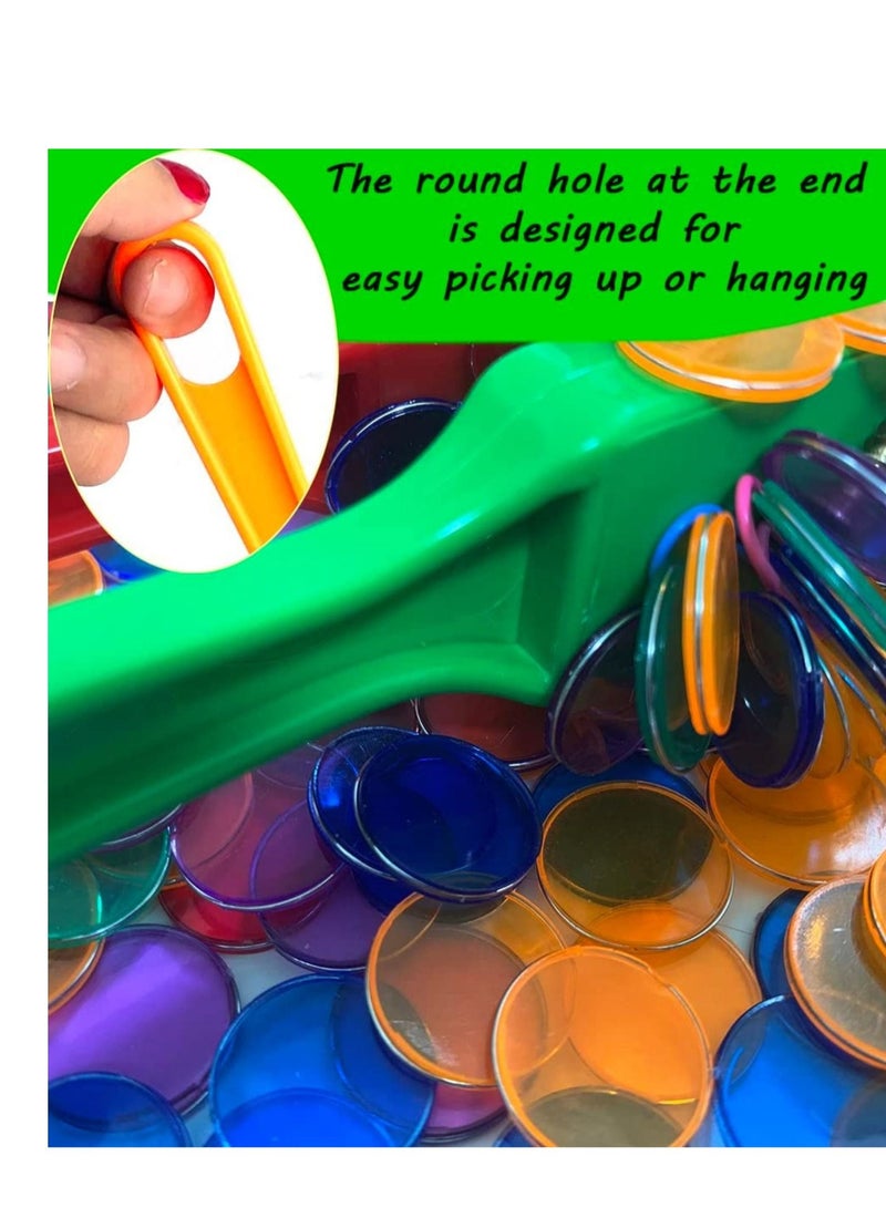 Magnetic Bingo Wand with Chips 100 Metal 5 Color Chips-for Large Group Games Family Game Night, Sensory Bins Counting and Sorting Science& Educational Activities