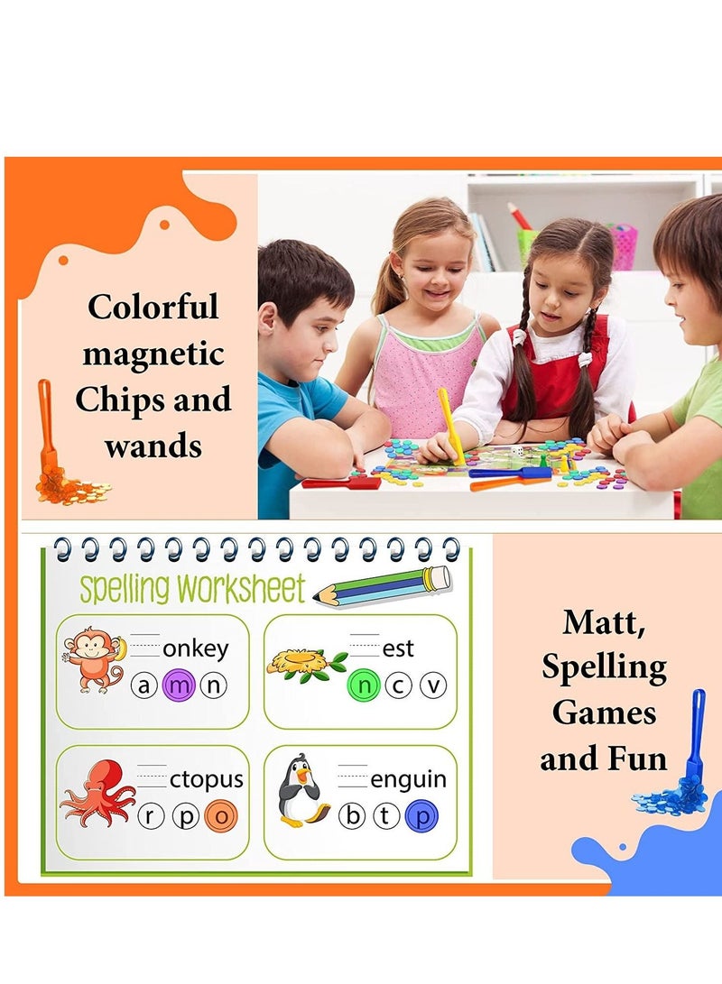 Magnetic Bingo Wand with Chips 100 Metal 5 Color Chips-for Large Group Games Family Game Night, Sensory Bins Counting and Sorting Science& Educational Activities