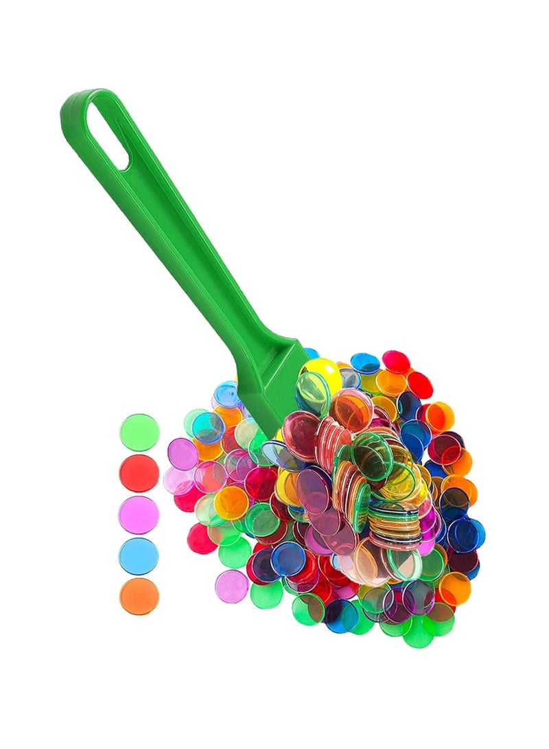 Magnetic Bingo Wand with Chips 100 Metal 5 Color Chips-for Large Group Games Family Game Night, Sensory Bins Counting and Sorting Science& Educational Activities