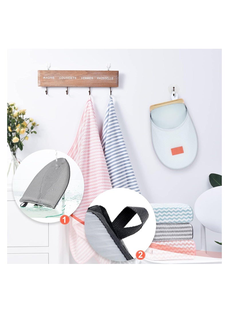 【2 Style】Round ironing board holder, 8.58 x 5.7 1.1 in, Pointed 9.8 5.9 in; The pointed small iron is applied to collar and sleeves, while the round