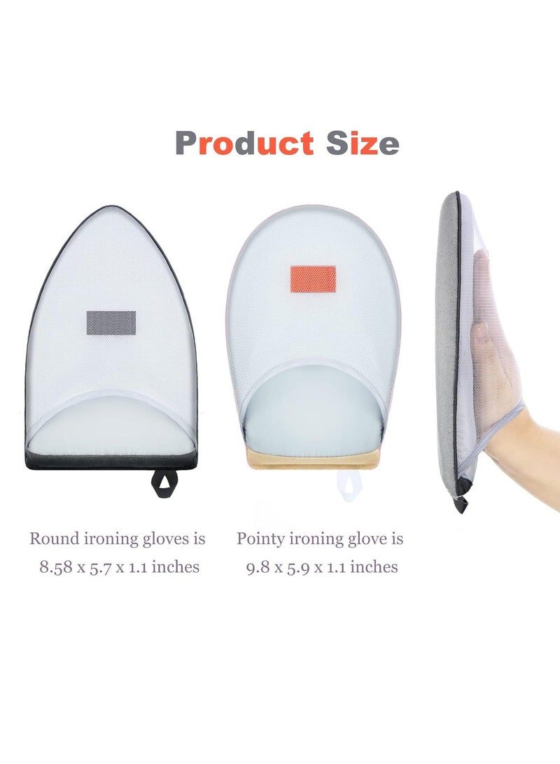 【2 Style】Round ironing board holder, 8.58 x 5.7 1.1 in, Pointed 9.8 5.9 in; The pointed small iron is applied to collar and sleeves, while the round