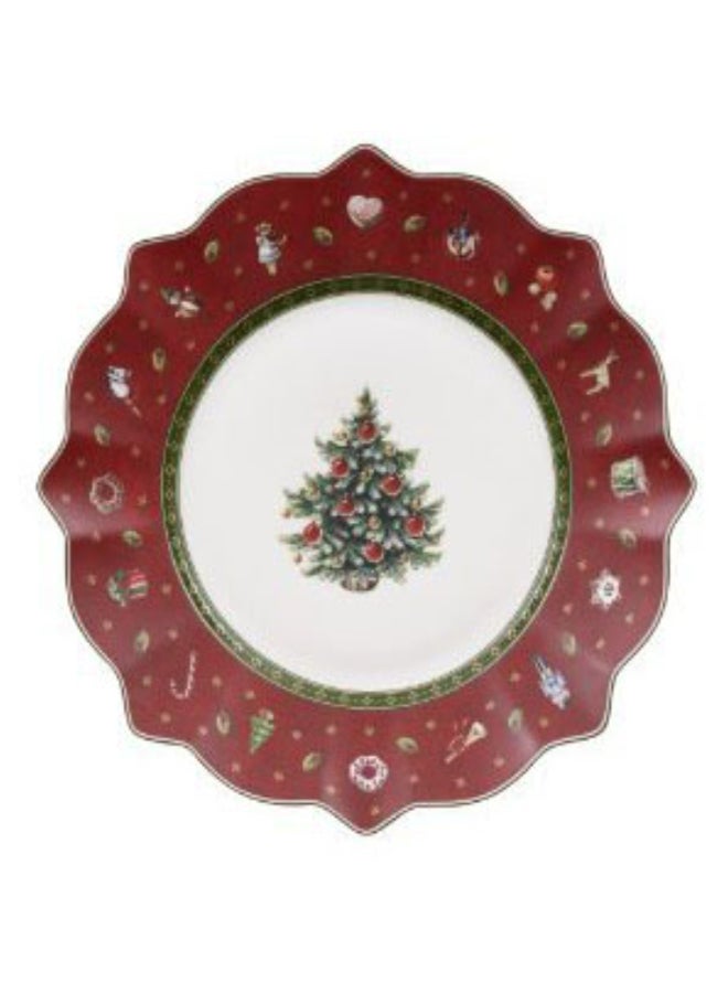 6-Piece Christmas Theme Printed Breakfast Serving Set White/Red/Green