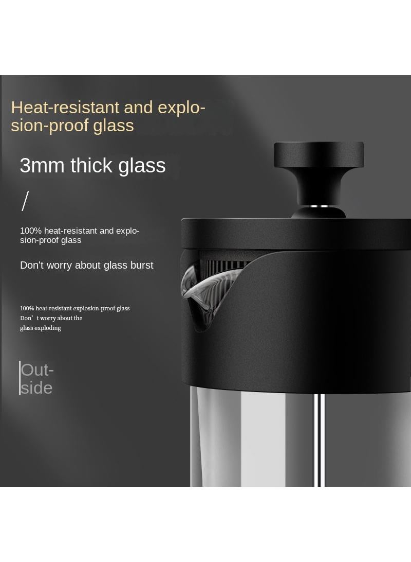 1000MLThickened High Borosilicate Glass French Filter Coffee Hand Pot