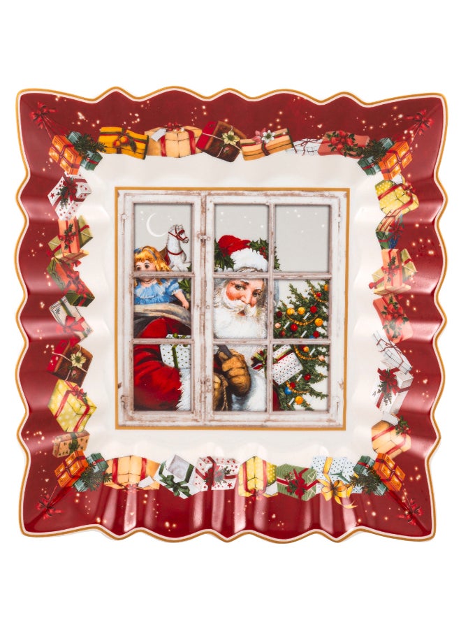 Christmas Theme Printed Pastry Plate Multicolour 29 x 29cm