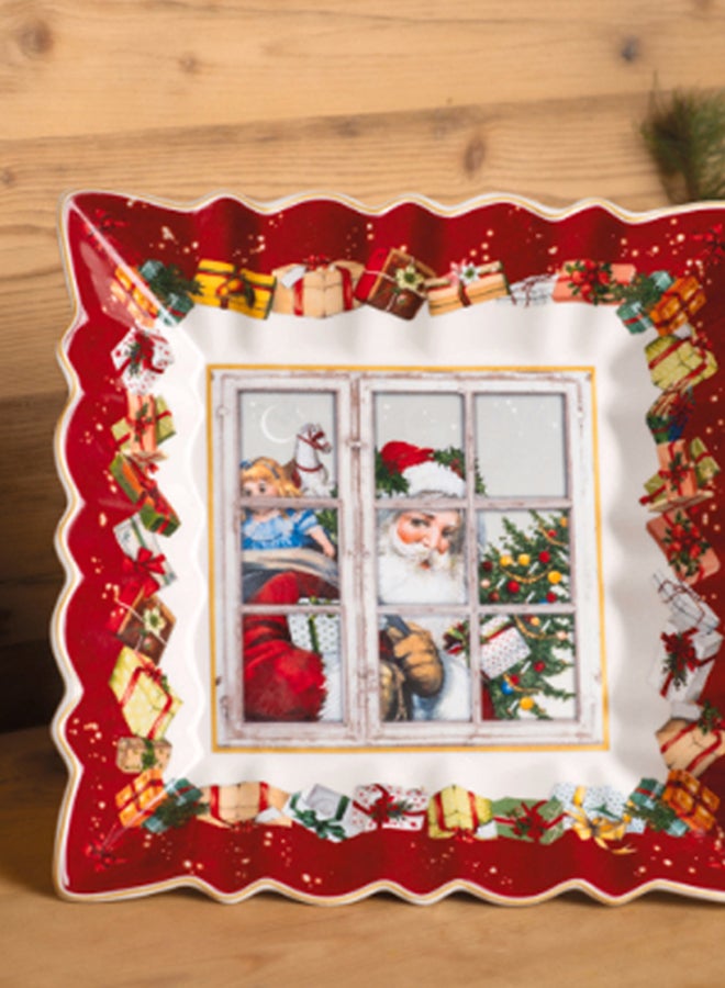 Christmas Theme Printed Pastry Plate Multicolour 29 x 29cm