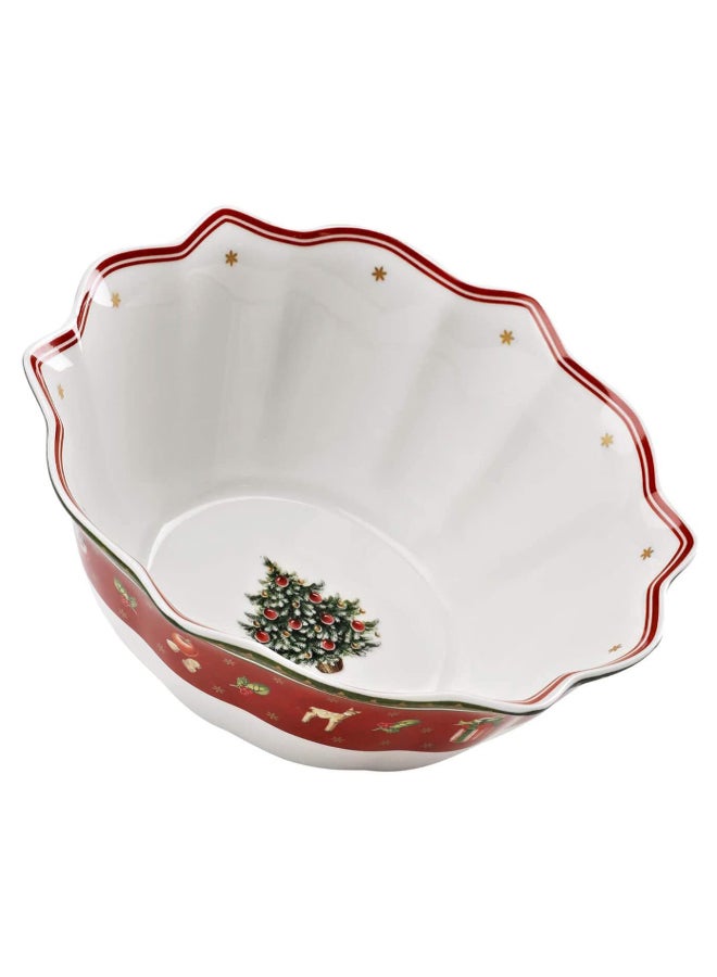 Christmas Theme Printed Salad Bowl Red/White 32.7cm