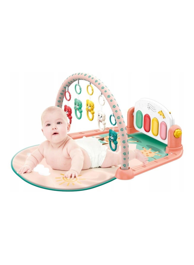 Baby Play Piano Gym Mat with Music and Light Toddlers Early Educational Toys Tummy Time Playmat Infant Activity Center