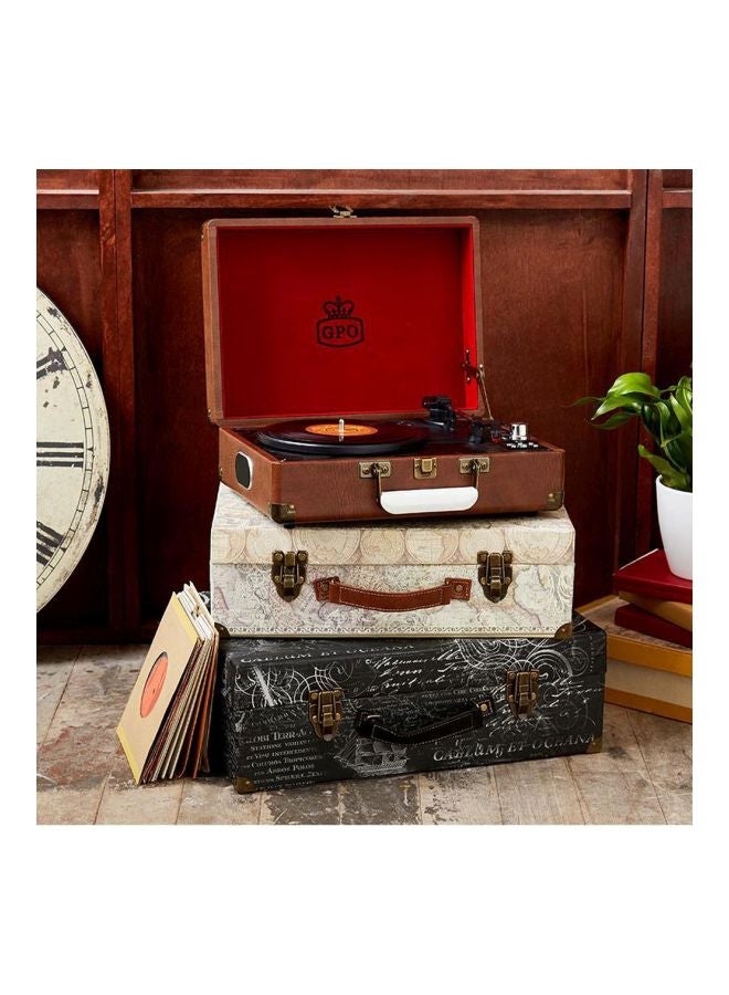 Attache Briefcase Style Vinyl Record Player 52160000 Vintage Brown/Red