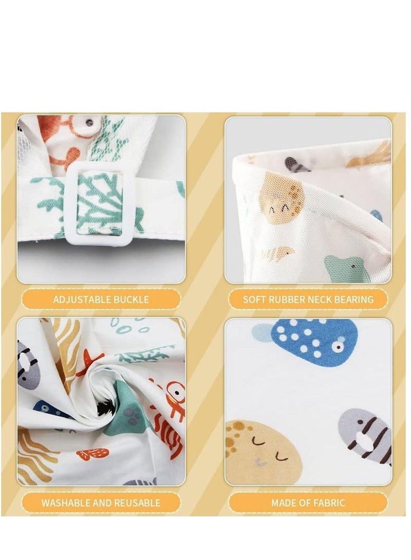 Nursing Cover for Baby Breastfeeding 100% Cotton Breathable Muslin with Adjustable Strap Apron Up 360°Full Coverage Mother (Sea Animal Pattern)