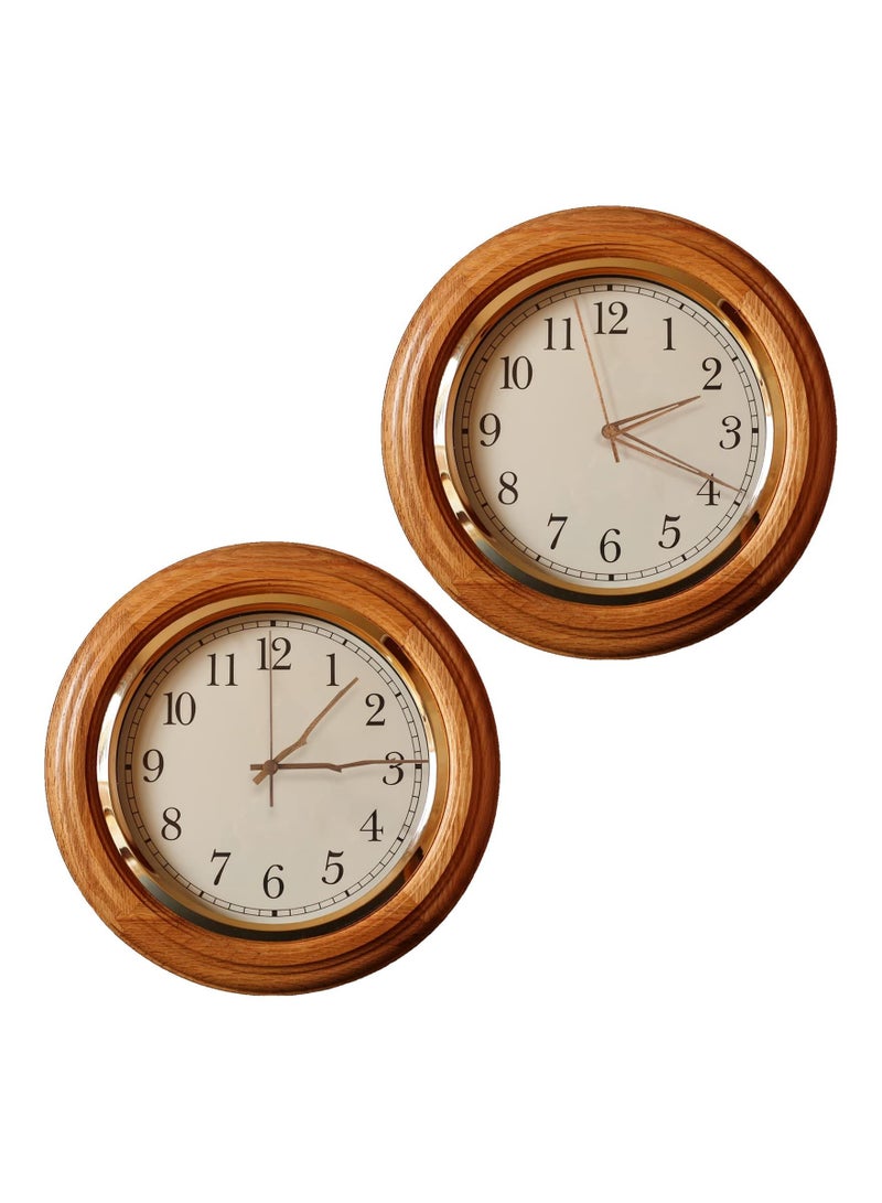 4 PCS Quartz Clock Movement Mechanism with Types of Walnut Wood Hands, Accessories, for DIY Repair Parts Replacement (Fit 12 Inch Clock, 13 mm)