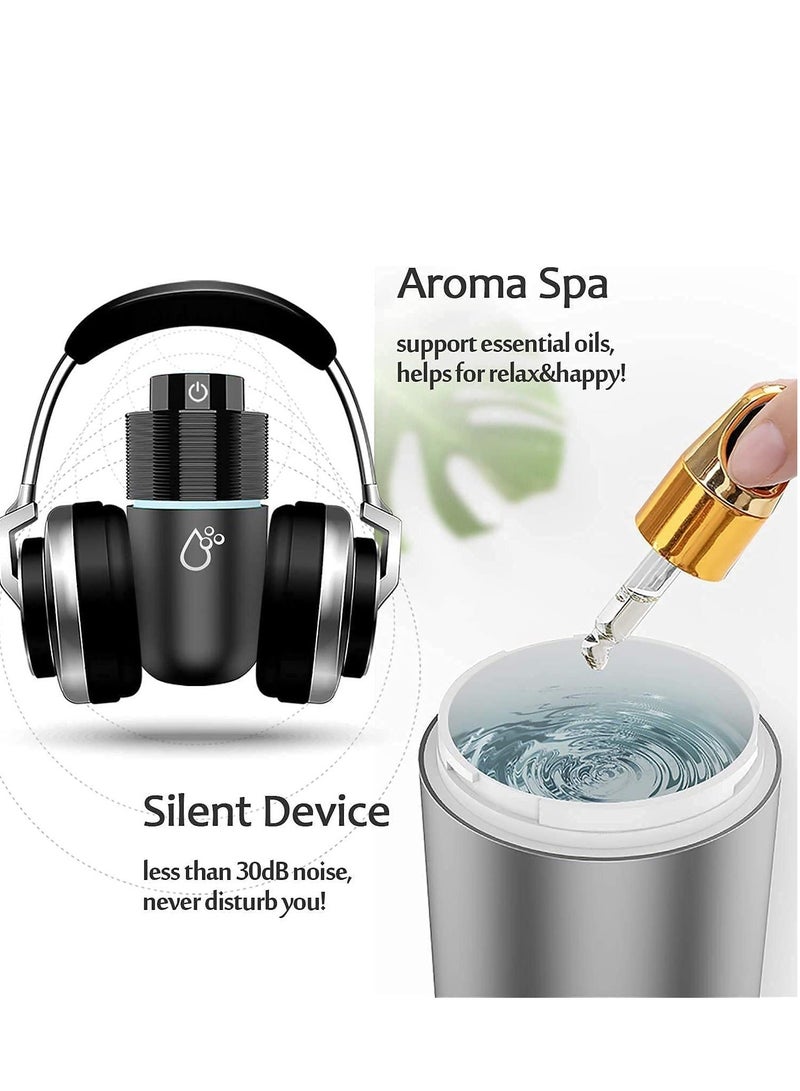 Car Diffuser Usb Plug In Humidifier Essential Oil Mini Portable Aromatherapy Cup Holder 7 Colors LED Lights for Vehicle Office Travel Home 200mL