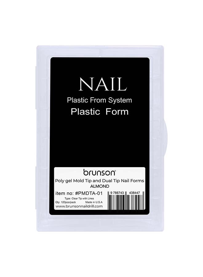 Poly Gel Mold Tip and Dual Tip Nail Forms Almond, Pack Of 120 Per Pack, PMDTA-01