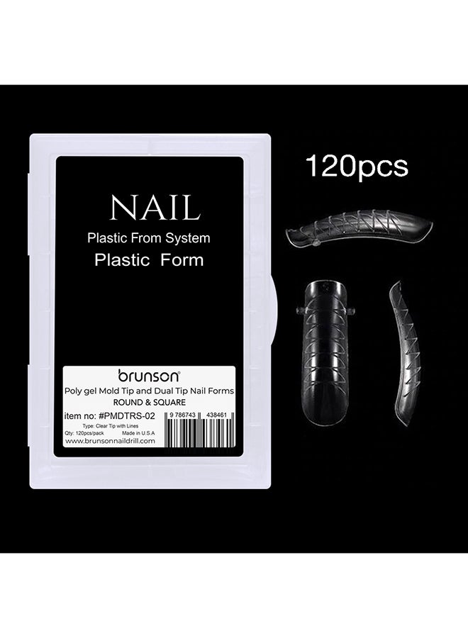 Dual Nail Forms for Poly Extension Gel Pre-shaped False Tips with Scale 120pcs Manicure Tool for Nail Extensions Mold Nail Tips Acrylic Nails False Nails Manicure Tool