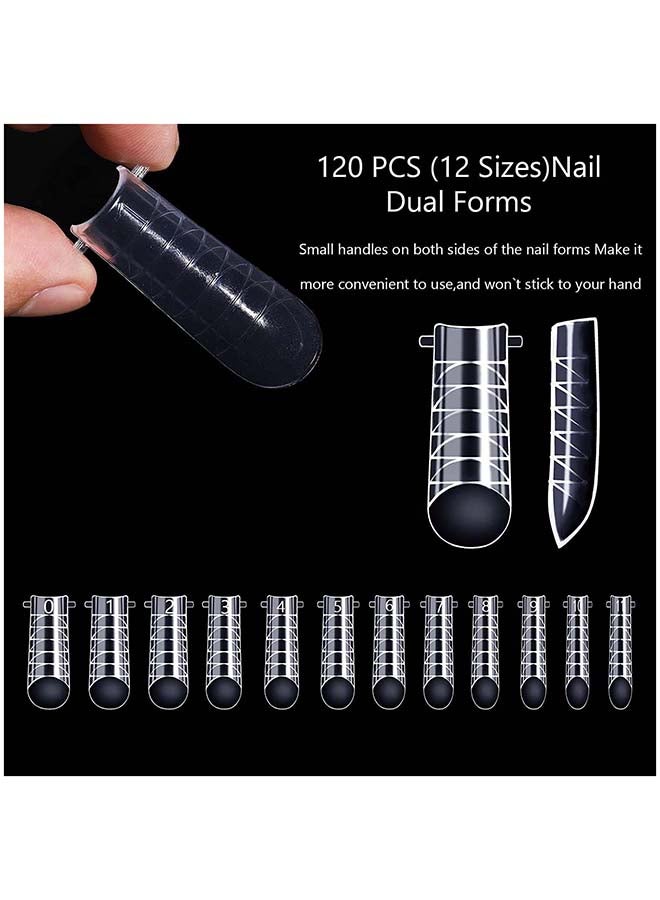 Dual Nail Forms for Poly Extension Gel Pre-shaped False Tips with Scale 120pcs Manicure Tool for Nail Extensions Mold Nail Tips Acrylic Nails False Nails Manicure Tool