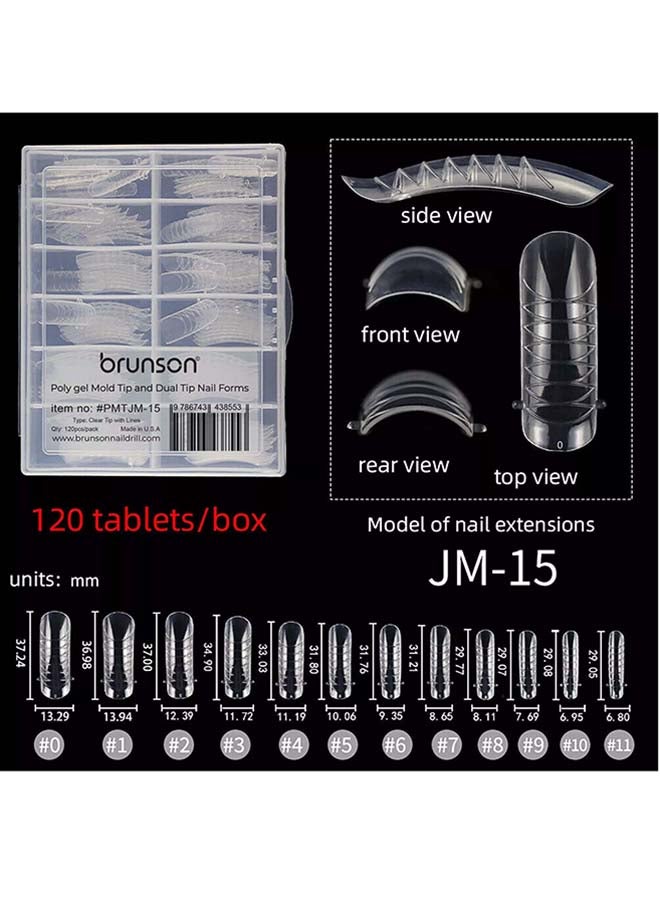 Dual Nail Forms for Poly Extension Gel Pre-shaped False Tips with Scale 120pcs Manicure Tool for Nail Extensions Mold Nail Tips Acrylic Nails False Nails Manicure Tool