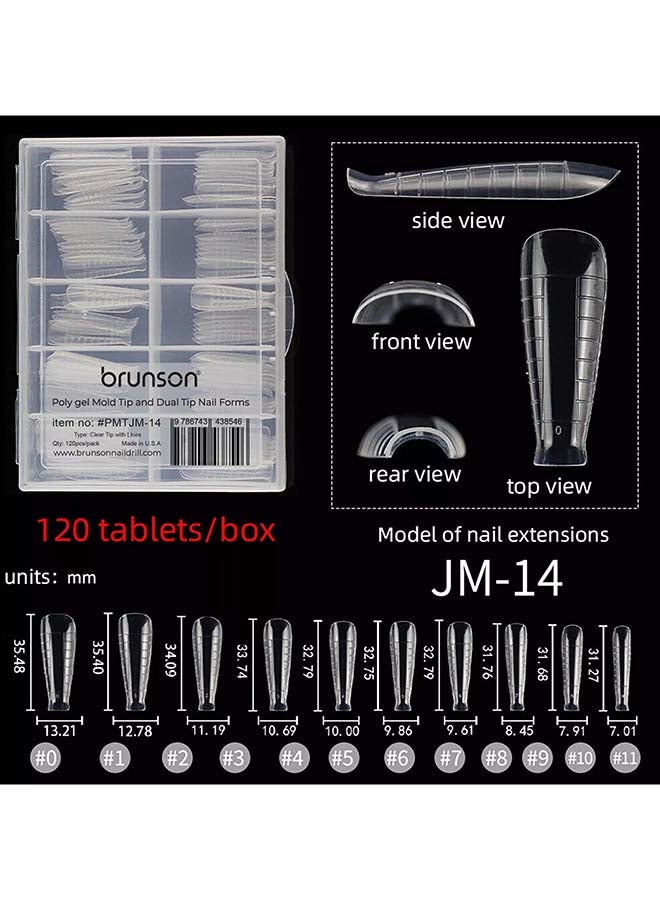 Dual Nail Forms for Poly Extension Gel Pre-shaped False Tips with Scale 120pcs Manicure Tool for Nail Extensions Mold Nail Tips Acrylic Nails False Nails Manicure Tool