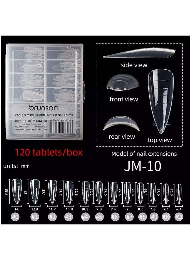Dual Nail Forms for Poly Extension Gel Pre-shaped False Tips with Scale 120pcs Manicure Tool for Nail Extensions Mold Nail Tips Acrylic Nails False Nails Manicure Tool