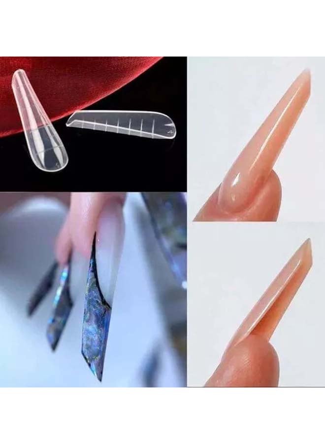 Dual Nail Forms for Poly Extension Gel Pre-shaped False Tips with Scale 120pcs Manicure Tool for Nail Extensions Mold Nail Tips Acrylic Nails False Nails Manicure Tool