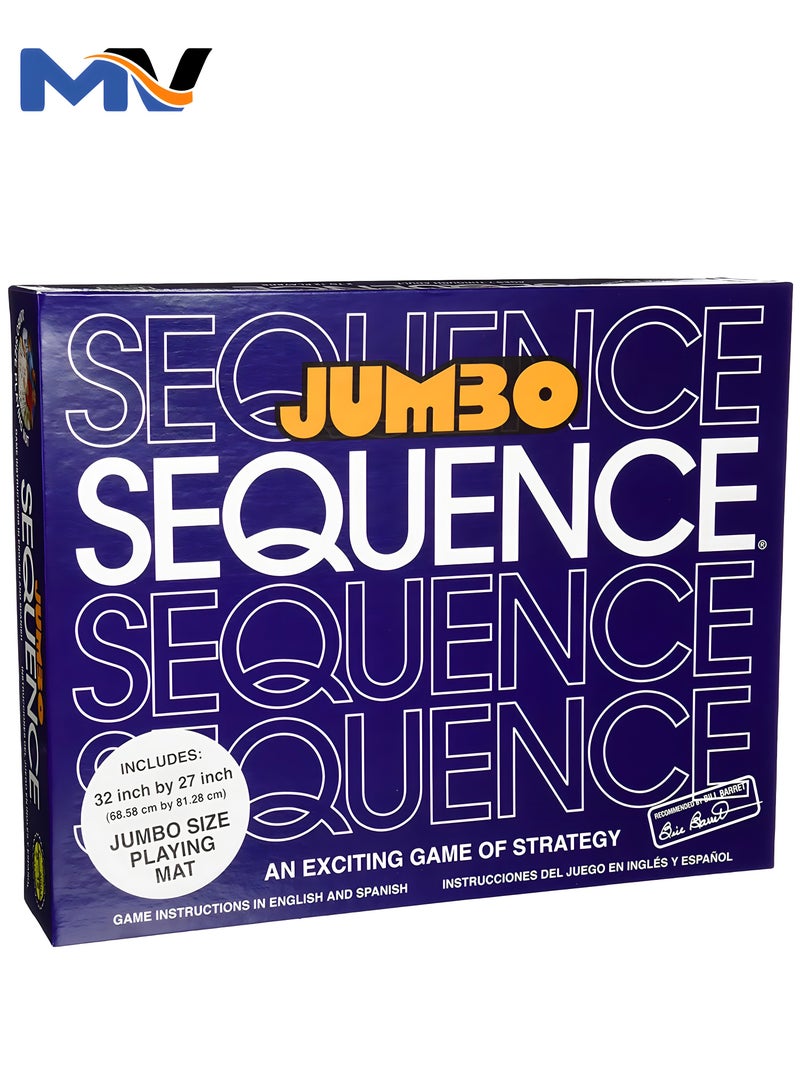 Jumbo Sequence | Big Box Edition of Fun Exciting Strategy Game | 104 Cards, And 150 Chips (Open Box)